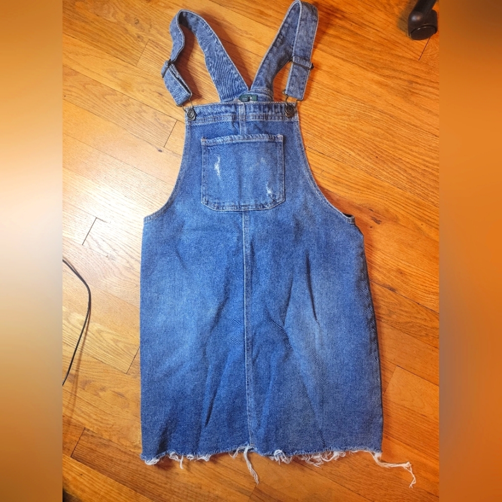 Fringe cut overalls